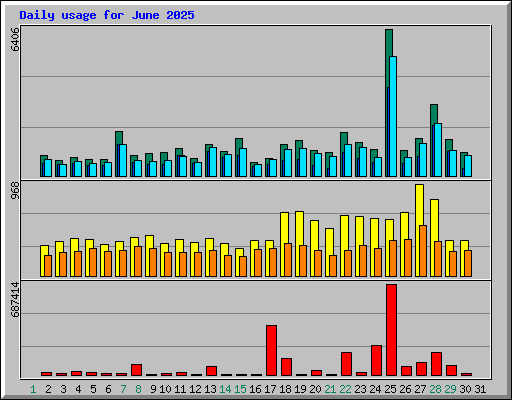 Daily usage for June 2025
